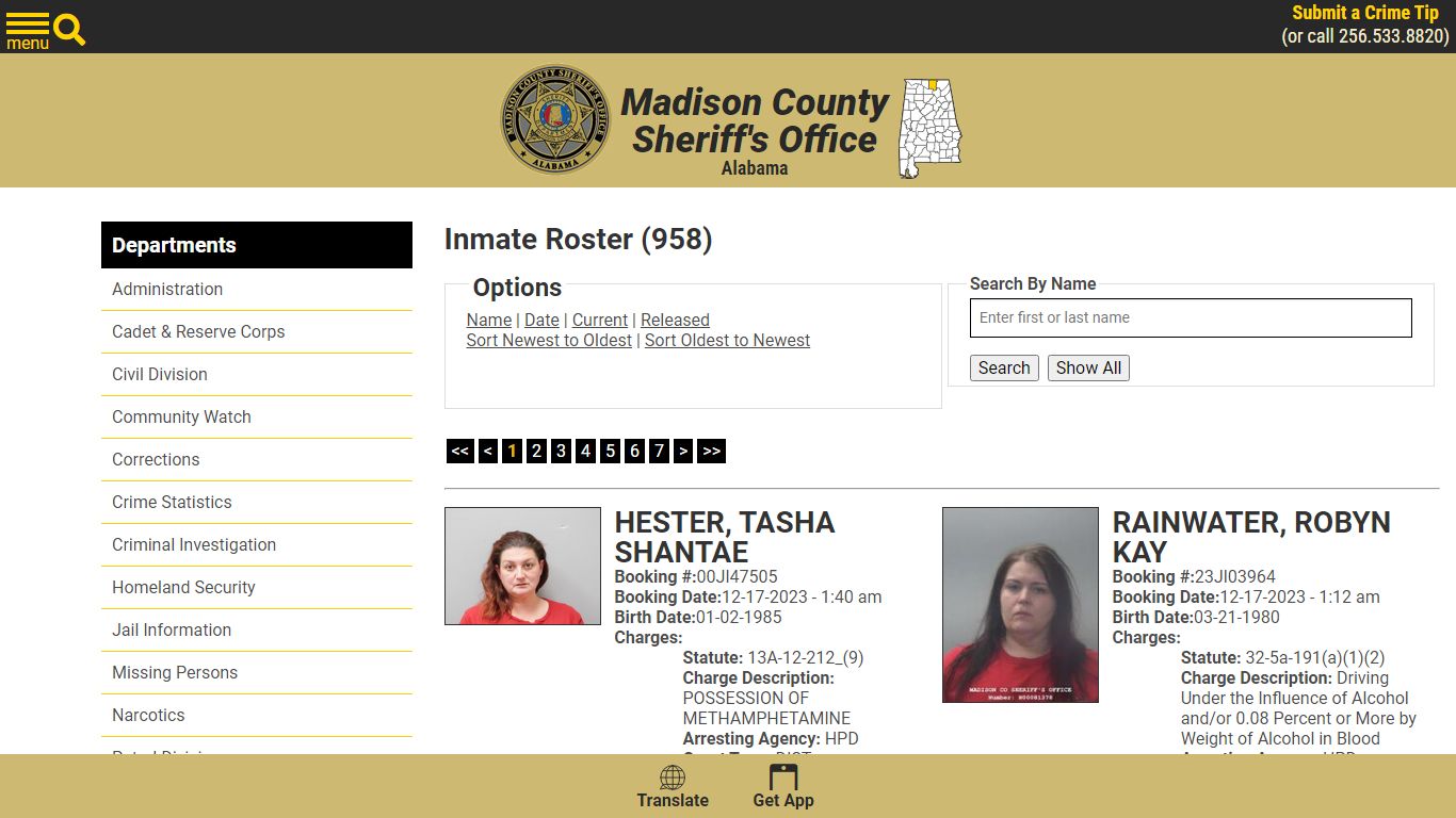 Inmate Roster - Madison County Sheriff's Office
